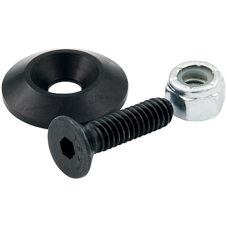 Allstar Performance Countersunk Bolts No. 10 with 1 in. Washer; Black, 10PK ALL18631